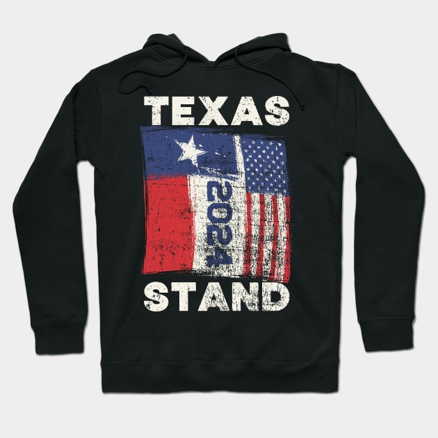 Texas Stand 2024 Flag Hoodie by Etopix